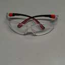 NoCry Clear Safety Glasses for Men and Women with Anti-Fog and Scratch Resistant Wrap Around Lenses, Adjustable Temples and Nose Pads  ANSI Z87 Certified Protective Eyewear with 100% UV Shielding (Black & Red)