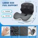 Seat Cushion - Memory Foam Cushion for Office Chair, Lumbar Support Pillow One Piece, for Sciatica & Tailbone Pressure Relief Coccyx Pad for Long Sitting Office Chair, Wheelchair, Home, Office