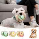 2025 3Pcs New Calming Dog Pacifiers Chew Toy, Pet Silicone Pacifiers, Pet Pacifier, Calming Dogs Chew Toy for Small Dogs, Puppy Pacifier for Small Dog (Green)