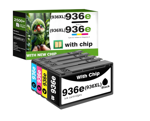4 Pack 936e Ink Cartridge with Chip Replacement for HP 936 Ink Cartridges Combo Pack Compatible for HP OfficeJet Pro 9125e 9135e 9110b 9128e 9130b Wide Format 9730e OfficeJet 9122e 9120e Printer