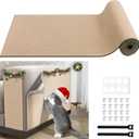 Cat Scratching Furniture Protector Self Adhesive Trimmable Protective Sofa Carpet Leather Furniture Pad Replacement for Cat Tree Shelves DIY Pet Scratch Protector (Khaki, 15.7"x78.7")