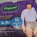 Depend Night Defense Adult Diapers, Incontinence Underwear for Men, Disposable, Overnight, Extra-Large, Grey, 12 Count, Packaging May Vary