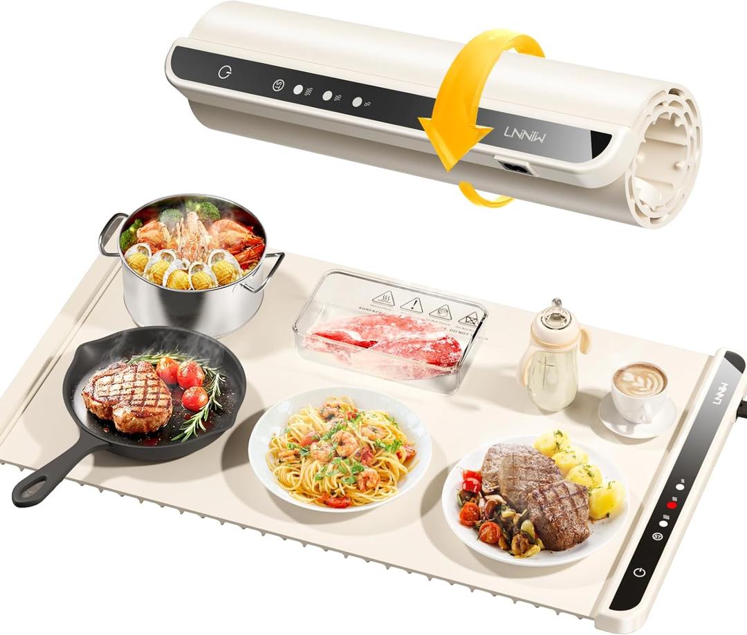 Warming Mat for Food, Food Warming Mat, Electric Warming Tray for Buffets Party and Home Daily Use, Heating Fastly in 10s, Portable Design, Timed Function for Your Family