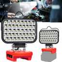 Cordless LED Work Light for Milwaukee 18v Battery,80W Portable Flood Light with USB and Type C Charger Ports for Camping Emergency Workshop(No Battery)
