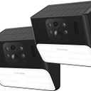 Outdoor Camera Wireless-2.4G 2K Solar Wall Light Cameras for Home Security with AI Motion Detection, Waterproof,Motion Activated Light, Siren Alarm Cloud/SD Storage, S2 (2.4G S2-Black-2Pack)