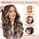 Fliace Clip in Long Wavy Synthetic Hair Extensions 20 Inch Light Brown with Blonde Highlights 6PCS Thick Hairpieces Fiber Double Weft Hair for Women