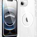 FNTCASE for iPhone 17e & iPhone 16e Case Clear: Magnetic Phone Cases Compatible with Magsafe Slim Anti Yellowing Military Grade Drop Protection Transparent Cell Cover (B-Glitter Magnetic)