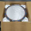 Ceiling Fans with Lights and Remote, Flush Mount Modern Bladeless Ceiling Fan with Light, 6 Speeds, Stepless dimming and CCT 3000K-6000K LED Lights for Bedroom, Study Room (Walnut, 17.7)