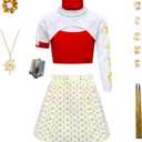 Zombies Costume Dress for Girls Halloween Cosplay with Accessories for Toddlers Kids 3-12 Years (No-va Costume)3-4 yrs old