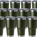 HASLE OUTFITTERS 30oz Stainless Steel Tumbler, Double Wall Vacuum Insulated Travel Mug Tumbler, Durable Insulated Coffee Mug, Gift Box Set (Amey Green, 12)