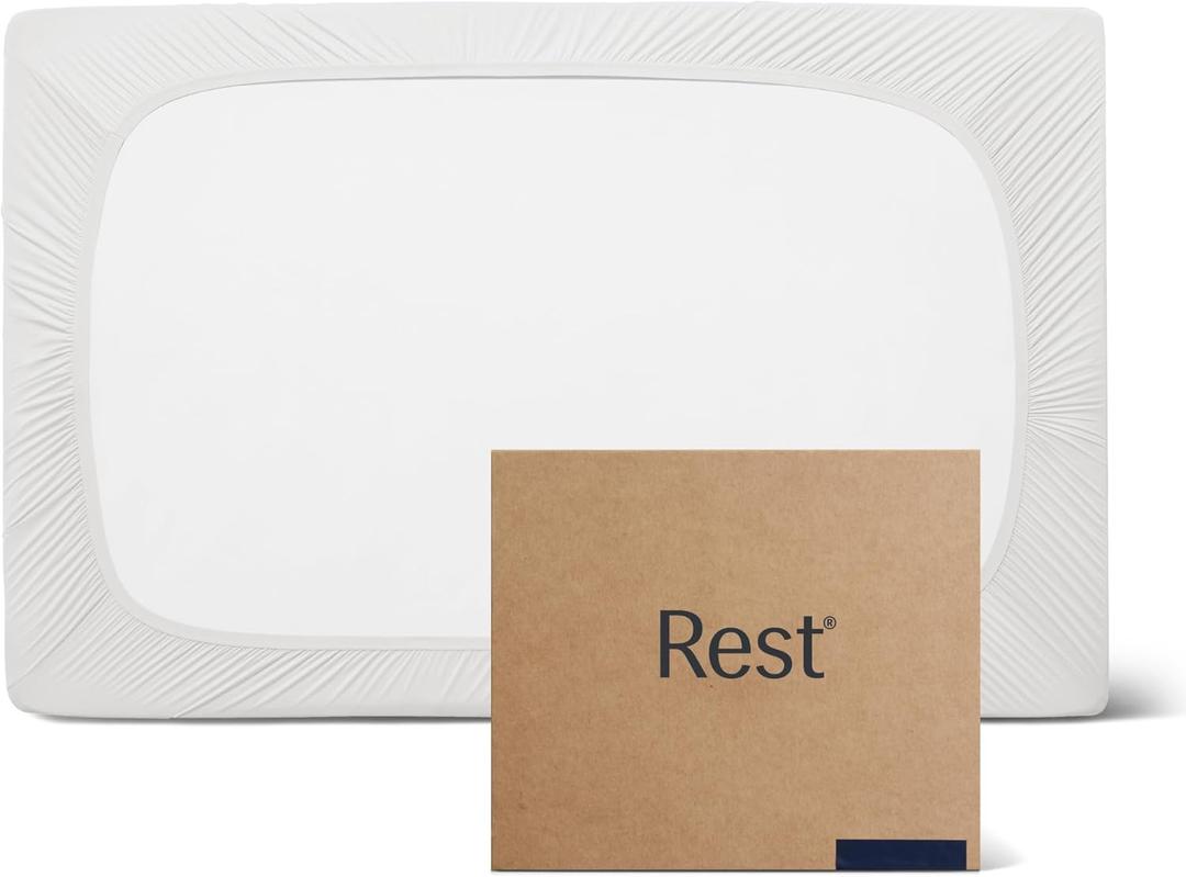 REST Evercool+ Fitted Sheet, Twin Size, Arctic White, 13" Deep (up to 15), Breathable Bedding for Hot Sleeper and Night Sweats, Bed Sheet with Ionic+ Self-Cleaning Silver Yarn for Sensitive Skin