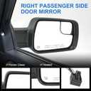 Door Mirror Right Passenger Side Replacement For Ram 1500 2019-2024, Replace 68276498AH CH1321471, Black Heated 5Pins