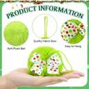 JolliLudo 20 Pcs Lime Green Furry Christmas Ball Ornaments with Bow for Tree Furry Elf Faux Fur Hanging Pom Pom Ball Decorations for Christmas Tree Holiday Party Gift Supplies