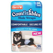 New! Hartz Comfitables Disposable Male Dog Wraps with Stretchy Waistband, Medium 36 Count