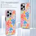 2 x ZHEGAILIAN Case for iPhone 13 Pro,[Compatible with MagSafe] - Pink,Wireless Slim Clear Shockproof Protective Cover for Women GirlGirly Passion Flower