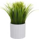 Artificial Wheat Grass Fake Potted Plant Indoor Decor (10", Grass) (Light Green)