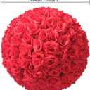 Artificial Flower Ball for Centerpieces Bridal Wedding Artificial Wedding Party Centerpieces Decorations, 7.8inch (5, Red)