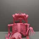 JOYIN 5.6 FT Halloween Posable Skeleton Life Size, Giant Outdoor Yard Skeletons, Pink Plastic Skeleton with Movable Joints for Haunted House Props, Halloween Decorations, Spooky Scary Skeletons Party