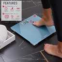 Taylor Digital Glass Bathroom Scale for Body Weight, Durable Platform, Digital Weighing Machine for People, Easy-to-Read Display, 350 lb Capacity, Slate Blue (11 x 11 Inch)