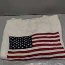 MakeMeChic Women's Plus Size American Flag Sweater Long Sleeve Crew Neck Knitted Fall Sweaters (X-Large Plus, White)