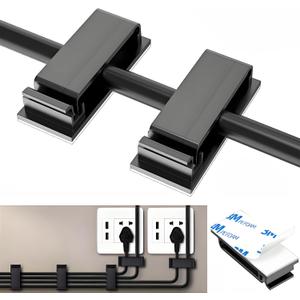 2 x for Desk Under Table Wire Management Adhesive Cable Clips 29Pcs(Black).Used for Computer pc,tv,ethernet Wires Cable Management on Large Cable Hooks Organizer Clips