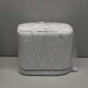 2.3 Gallon Slim Small Bathroom Trash Can with Lid, White Dog Proof Garbage Can with Air-Press Bag Expander & Removable Bucket, Narrow Bathroom Waste Basket for Bedroom, Office, Dorm