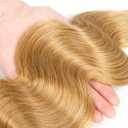 Body Wave Human Hair Bundles Honey Blonde 1 Bundle Light Blonde 22 Inch Human Hair Extension Single 100G Color 27 Unprocessed Brazilian Virgin Hair Double Weft