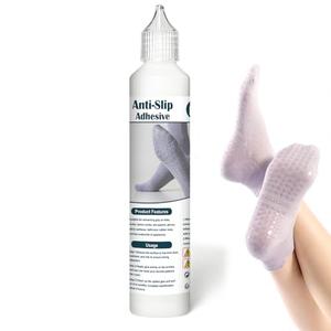 Anti Slip Sock Glue for Adults, Seniors & Pets - 3.38 fl oz Washable Non-Slip Adhesive, Latex-Free Water-Based Multi-Color Paint for Socks, Pet Socks, Mats, Hangers with Precision Tip, Clear