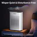 Air Purifier for Large Room, Cleans 2,400 ft in 30 Mins, 3-Stage True HEPA, 360 Airflow, Large Touch Display Control, Real-Time Air Quality (PM2.5) Display, Ultra-Quiet 20dB Sleep Mode, HAP602 White