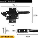 Gate Latch for Wood Fence, Heavy Duty Self Locking, Automatic Release, Black