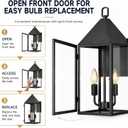 FFHH 18" H Large Outdoor Wall Lantern Sconce Dusk to Dawn Dual-Head Outdoor Light Fixtures Matte Black Metal and Tempered Glass for Villa Garage Farm Exterior Proch Light