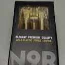 N9R 100PCS Gold Plastic Forks, 7.48inch Disposable Gold Plastic Silverware, Heavy Duty Plastic Forks for Parties, Weddings and Events