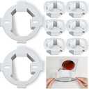 8 Pcs Round Electrical Box Extender 4.35 x 1.5 Inches Etl Listed Plastic Ceiling Outlet Light Box Extender for 3.5 Inch 4 Inch Round or Octagonal Electrical Boxes, White