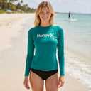 Hurley Rash Guard for Women, Womens Rash Guard Long Sleeve Shirts, Rashguard Swim Shirt Women UPF 50+ SPF & UV Protection (S)
