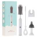 Bottle Brush Cleaner Electric with Electric Brush,Silicone Baby Bottle/Nipple Brush Replacement,Straw Cleaner Brush, Wall Mount,Rechargeable&Waterproof Water Bottle Cleaner Brush, White
