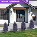 3FT Artificial Lavender Topiary Trees with Spike, 2 Pack UV Resistant Artificial Outdoor Shrubs Fake Bushes, Fake Plants for Indoor Outdoor Front Porch Garden Decor