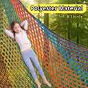 Climbing Net 6.5' x 9.8', Double Layers Playground Safety Net for Kids, Multicolored Climbing Cargo Net for Tree House, Obstacle Training, Back Yard