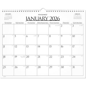 AT-A-GLANCE 2026 Wall Calendar, Monthly, 15" x 12", Medium, Business (997-1-26)