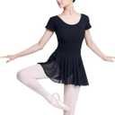 Daydance Teen Girls Women Adult Skirted Leotards Dance Dress for Ballet, Aerobics, A Size up, 12-14 Years