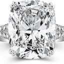 RODIFFY Split Shank Silver 4.5CT Cushion Promise Ring for Women, 7.5,  Silver