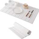 Dish Drying MatStone Drying Mat for Kitchen CounterHeat Resistant and Super Absorbent Foldable Bath mats,Made of Diatomaceous Earth and Leather.24.8"15.7" White