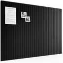 Bumusty Large Cork Board Alternative-48 x 36" Felt Bulletin Board Tiles, with 30 Pushpins, 70 Adhesive Tabs, Fine-Stripe 12-Pack, Cork Boards for Office Push Pin Board Felt Board-Black