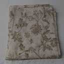 jinchan Linen Floral Curtains for Living Room with Printed Flower 63 Inches Long Light Filtering French Country Back Tab Rod Pocket Taupe Window Curtain Set Farmhouse Drapes 2 Panels Taupe