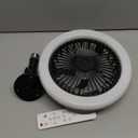 Socket Fan Light with Remote Control, 3 Colors 3000K-6500K Dimmable LED Light Bulb Fan Screw in Ceiling Fan for Bedroom, Kitchen, Storage Room, Closet, Wireless Small Ceiling Fans with Lights - Black