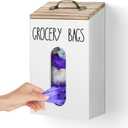 Farmhouse Grocery Bag Holder for Plastic Bags,Plastic Bag Holders for Grocery Bags,Bag Holder for Plastic Bags Groceries Store with Lid,Plastic Bag Holder Under Sink for Kitchen Storage Organization