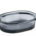 Splash Ponta Glass Soap Dish, Grey/Blue