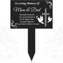 Cross Grave Markers Memorial Remembrance Plaque Stake Waterproof Acrylic Marker for Cemetery Religious Memorial Garden Stake Sympathy Dove Grave Decorations for Cemetery Outdoor Yard