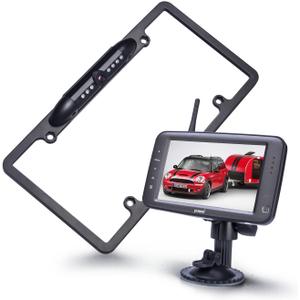 Yuwei Wireless Backup Camera with 5 inch Split Screen, Standard US License Plate Wireless Rear View Camera, Supports to add The 2nd Wireless reversing Camera for Trailer, Minivans,Pickups, etc