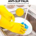 Vgo... 10-Pairs Reusable Household Gloves, Rubber Dishwashing gloves, Extra Thickness, Long Sleeves, Kitchen Cleaning, Working, Painting, Gardening, Pet Care (Size S, Yellow, HH4601)