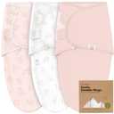 3-Pack Organic Baby Swaddle Sleep Sacks - Swaddles for Newborns, Infant 0-3 Months, Baby Girls, Boys, Soft & Snug Newborn Sleep Sack, Nursery Swaddling Blankets (Abc Land Rose, OS)